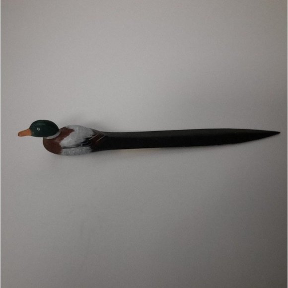 DAKIN & CO 1986 San Francisco Letter Opener Wood Carved Duck Handpainted - Picture 6 of 10